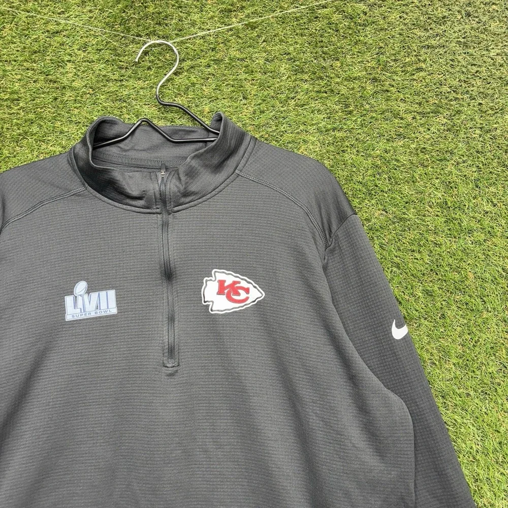 Kansas City Chiefs Nike Shirt Mens XL Super Bowl LVII Champions Pacer Half-Zip